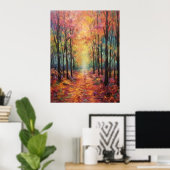 Dreamy Fall Forest Walk Kunst, Dichtung und Musik Poster (Heimbüro)