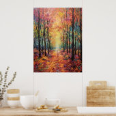 Dreamy Fall Forest Walk Kunst, Dichtung und Musik Poster (Küche)