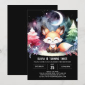 Dreamy Fantasy Fox Geburtstag Einladung (Vorne/Hinten)