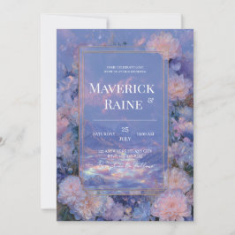 Dreamy Fantasy Mountain Wedding Einladung