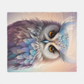 Dreamy Fantasy Owl Soft Pastellfarben Fleecedecke (Vorderseite (Horizontal))