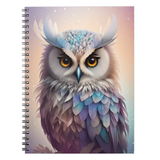 Dreamy Fantasy Owl Soft Pastellfarben Notizblock (Vorderseite)