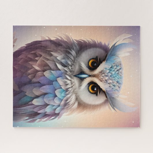 Dreamy Fantasy Owl Soft Pastellfarben Puzzle (Horizontal)