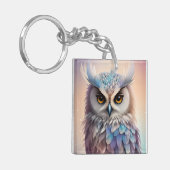Dreamy Fantasy Owl Soft Pastellfarben Schlüsselanhänger (Vorderseite links)