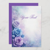Dreamy Fantasy Purple and Blue Roses Einladung (Vorne/Hinten)