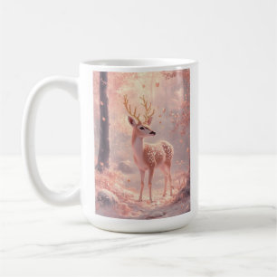 Dreamy Fawn in Pink Autumn Woods Kaffeetasse
