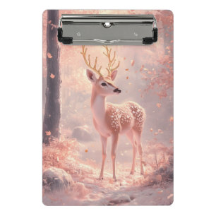 Dreamy Fawn in Pink Autumn Woods Mini Klemmbrett
