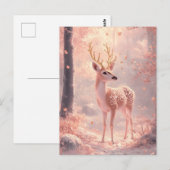 Dreamy Fawn in Pink Autumn Woods Postkarte (Vorne/Hinten)
