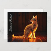 Dreamy feline art gold cat portrait schöne Haustie Postkarte (Vorne/Hinten)