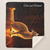 Dreamy feline art gold cat portrait schöne Haustie Sherpadecke (Vorderseite)