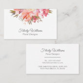 Dreamy Feminine Floral Bouquet Visitenkarte (Vorne/Hinten)