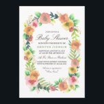 Dreamy Floral Baby Dusche Einladung<br><div class="desc">Aquarellfarbene Blumenkranz-Illustration von Shelby Allison.</div>