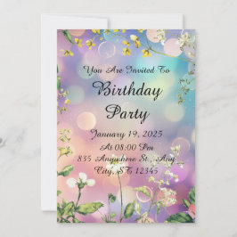 Dreamy Floral Birthday Einladung