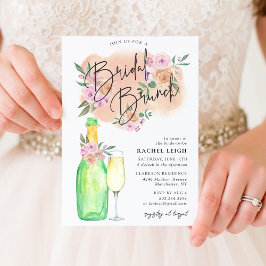 Dreamy Floral Bridal Champagne Einladung