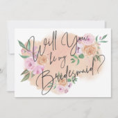 Dreamy Floral Bridesmaid Card Einladung (Vorderseite)