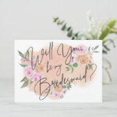 Dreamy Floral Bridesmaid Card Einladung (Stehend Vorderseite)