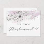 Dreamy Floral | Bridesmaid Postcard Postkarte (Vorne/Hinten)