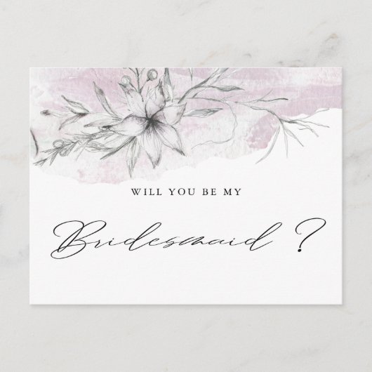 Dreamy Floral | Bridesmaid Postcard Postkarte (Vorderseite)