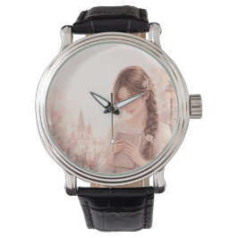 Dreamy Floral Girl Aesthetic Wrist Watch – Cute  Armbanduhr
