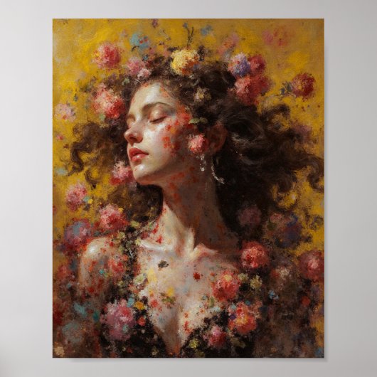 Dreamy Floral Goddess – Romantic Art Poster (Vorne)