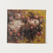 Dreamy Floral Goddess – Romantic Tapestry Wall Art Wandteppich (Vorderseite (Horizontal))