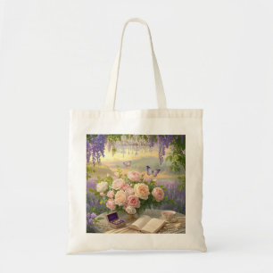 Dreamy Floral Heiligtum gebadet goldene Stunde Lic Tragetasche