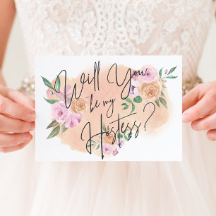 Dreamy Floral Hostess Card Einladung