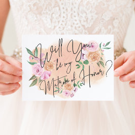 Dreamy Floral Matron of Honor Card Einladung
