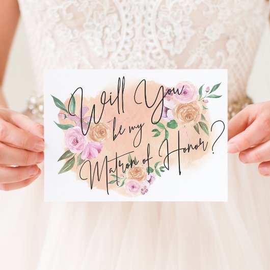 Dreamy Floral Matron of Honor Card Einladung
