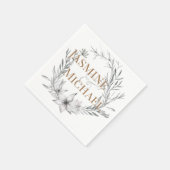 Dreamy Floral | Personalisiert Paper Napkin Serviette (Ecke)