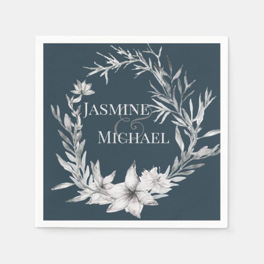 Dreamy Floral | Personalisiert Paper Napkin Serviette (Vorderseite)