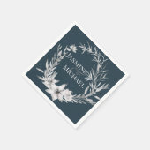 Dreamy Floral | Personalisiert Paper Napkin Serviette (Ecke)
