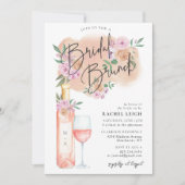 Dreamy Floral Rosé Bridal Brunch Einladung (Vorderseite)