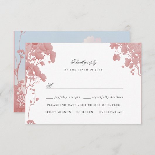 Dreamy floral Storybook rsvp Karte (Vorne/Hinten)