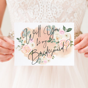 Dreamy Floral V2 Bridesmaid Card Einladung