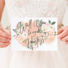 Dreamy Floral V2 Hostess Card Einladung