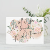 Dreamy Floral V2 Trauzeugin Card Einladung (Stehend Vorderseite)