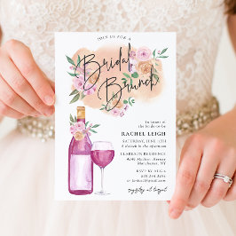 Dreamy Floral Wine Bridal Brunch Einladung