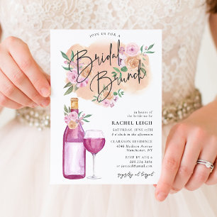 Dreamy Floral Wine Bridal Brunch Einladung