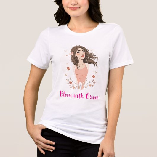 Dreamy Floral Woman Tri-Blend Shirt (Vorderseite)