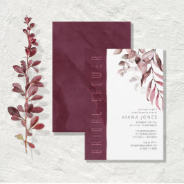 Dreamy Foliage Brautparty Burgundy ID817 Einladung