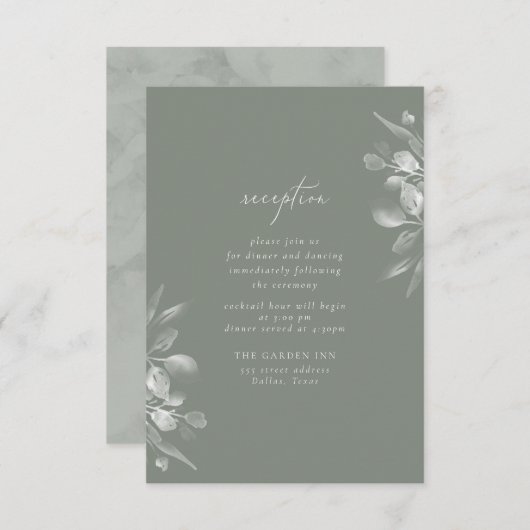 Dreamy Foliage Empfang Insert Card RSVP Karte (Vorne/Hinten)