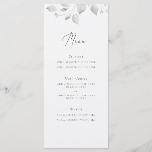 Dreamy Foliage Menu Card Menükarte (Vorderseite)