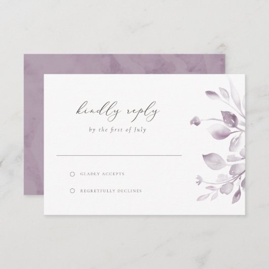 Dreamy Foliage RSVP-Karte RSVP Karte (Vorne/Hinten)