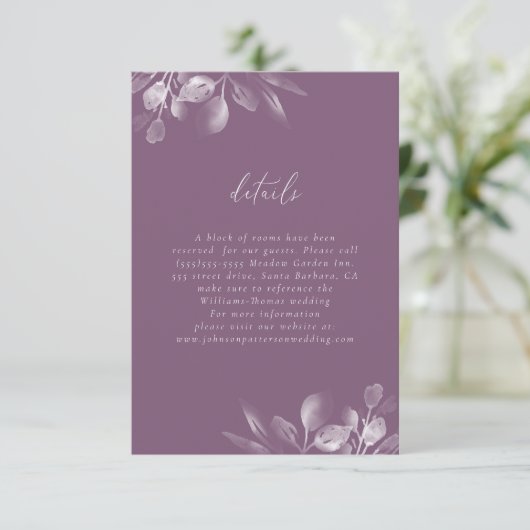 Dreamy Foliage RSVP-Karte RSVP Karte (Stehend Vorderseite)