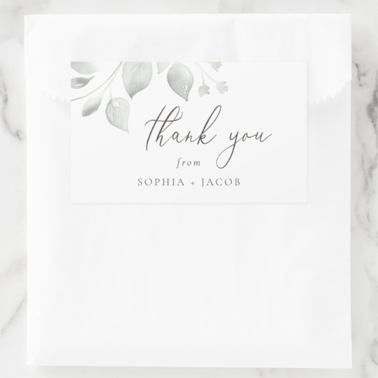 Dreamy Foliage Vielen Dank Rechteckiger Aufkleber (Tasche)