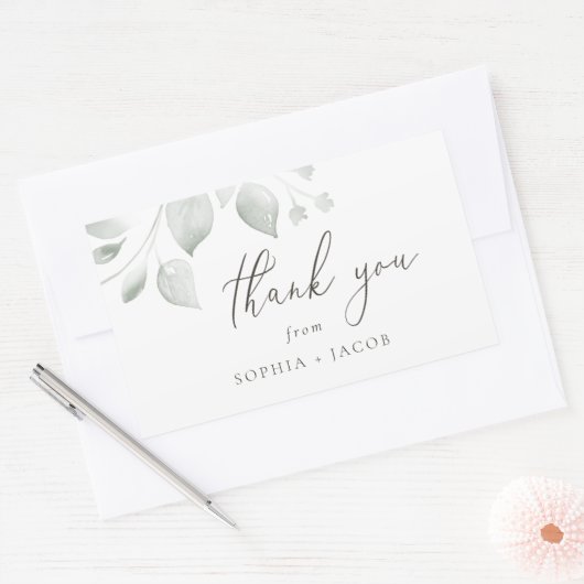 Dreamy Foliage Vielen Dank Rechteckiger Aufkleber (Umschlag)