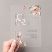 Dreamy Foliage Wedding Blush Pink ID817 Acryleinladungen (Insitu (Handheld))