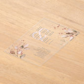 Dreamy Foliage Wedding Blush Pink ID817 Acryleinladungen (Ablage )