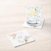 Dreamy Foliage Wedding Blush Pink ID817 Rechteckiger Pappuntersetzer (Vor Ort)